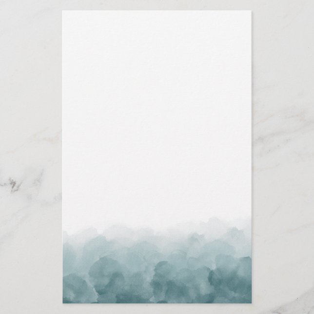 Papeterie Aquarelle bleue turquoise tropicale (Devant)