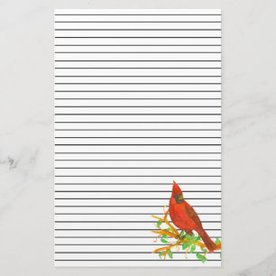 Papeterie Aquarelle cardinale d'oiseaux Noir
