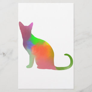 Papeterie Aquarelle Chat Silhouette