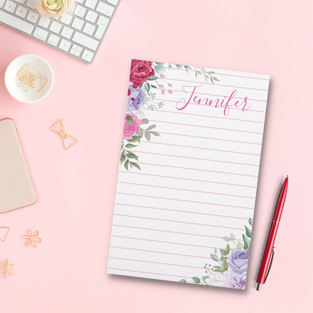 Papeterie aquarelle coloré floral personnalisé (Créateur téléchargé)