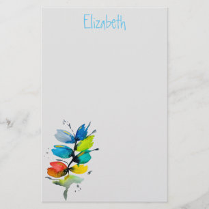 Papeterie Aquarelle colorée lâche abstraite florale