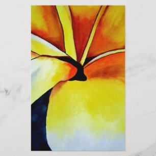 Papeterie Aquarelle de fleur frangipani tropicale art abstra