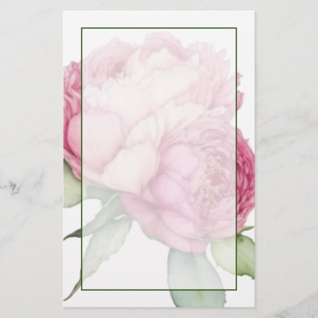 Papeterie Aquarelle florale rose pis rose roses roses (Devant)