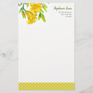 Papeterie Aquarelle Jaune Lys Peinture Fleur