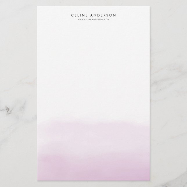Papeterie Aquarelle Lilac Purple Ombre Gradient Personnalisé (Devant)