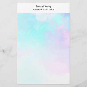 Papeterie Aquarelle moderne Abstraite Pastel bleu & violet