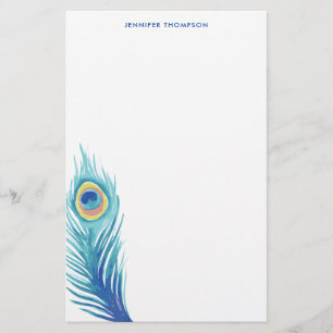 Papeterie Aquarelle Peacock Feather