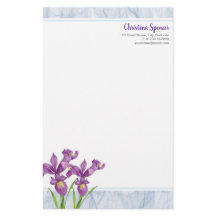 Aquarelle Purple Iris Botanique Floral Organza