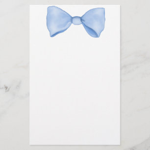 Papeterie Aquarelle simple Bébé Bleu Bow