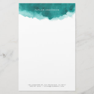 Papeterie Aquarelle Turquoise minimaliste moderne
