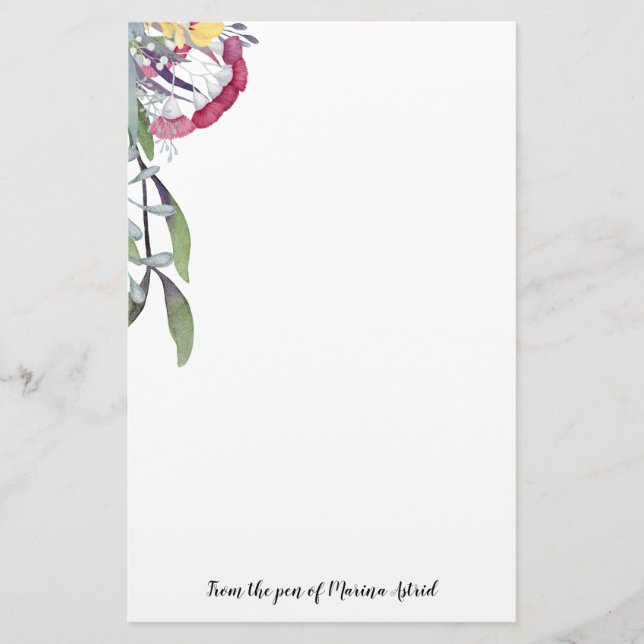 Papeterie Aquarelles florales australiennes (Devant)