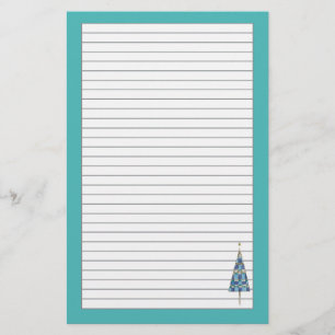 Papeterie Arbre de Noël Bleu Gris Fête