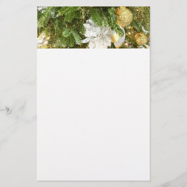 Papeterie Arbre de Noël I Argent et Or (Devant)