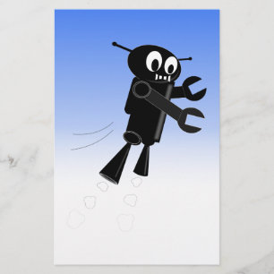 Papeterie Arrière - plan Black Flying Robot Blue Sky