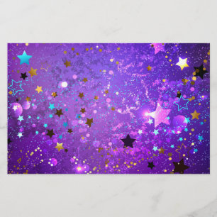 Papeterie Arrière - plan de feuille violet avec étoiles