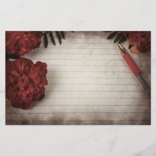 Papeterie Arrière - plan floral automne avec stylo et papier