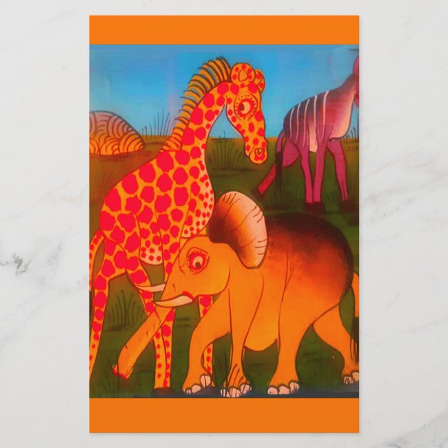 Papeterie Art animal africain (Devant)
