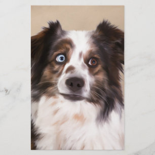 Papeterie Art de peinture à l'huile de chien berger australi