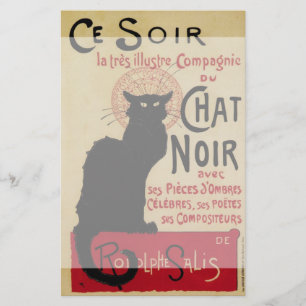 Papeterie Art Nouveau vintage, Ce Soir Conversation Noir Cha