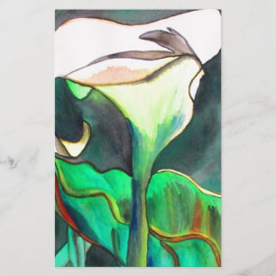 Papeterie Arum Lily aquarelle peinture originale