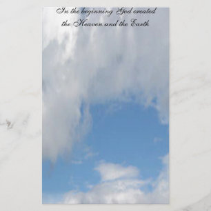 Papeterie Au début Dieu créé…. Nuage