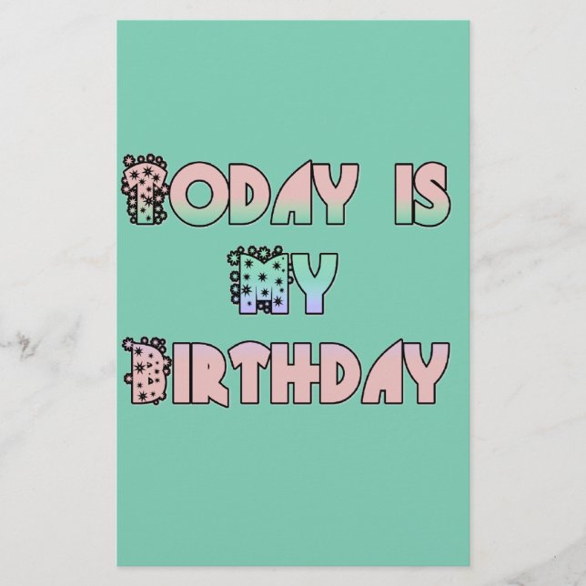 Papeterie Aujourd'hui est mon art d'anniversaire (Devant)