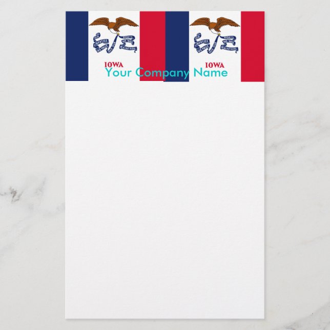 Papeterie avec Drapeau de l'Iowa (Devant)