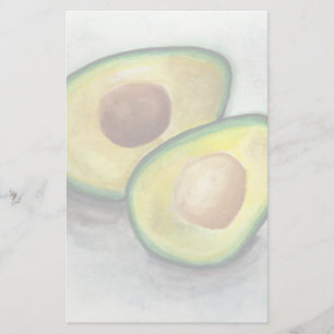 Papeterie Avocado en aquarelle