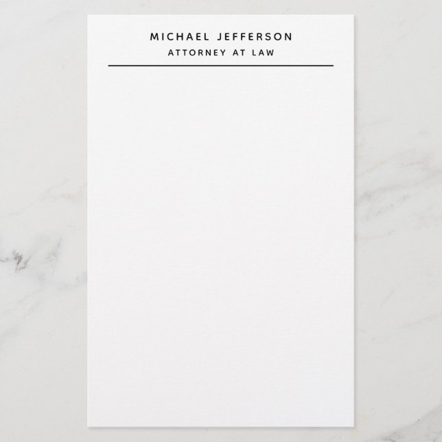 Papeterie Avocat Minimaliste Classique Pro (Devant)