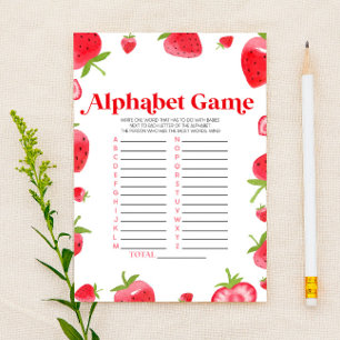 Papeterie Baby shower Alphabet de fraises Berry