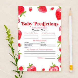 Papeterie Baby shower de fraises Berry Activité de prévision