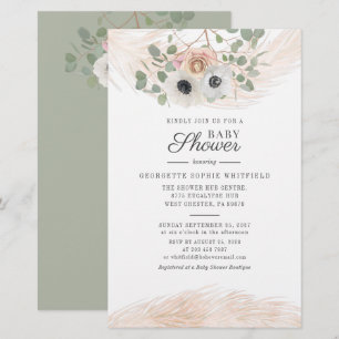 Papeterie Baby shower d'Eucalyptus en laiton de Pampas