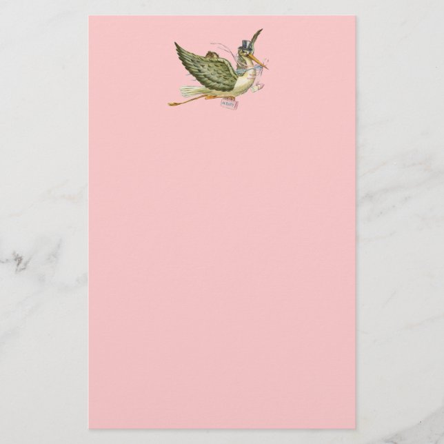 PAPETERIE BABY SHOWER STORK (Devant)