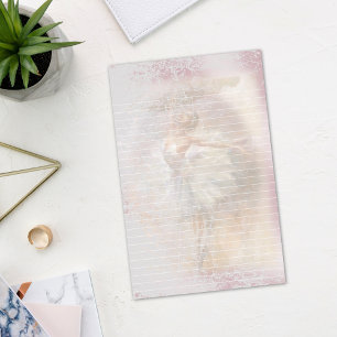 Papeterie Ballerina Pose de danse lin blanc