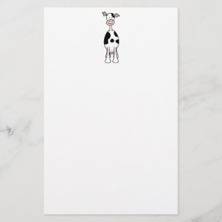 Papeterie Bande dessinée noire et blanche de vache. Avant