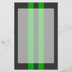 Papeterie Bandes de course Accent Green Carbon Fibre Style