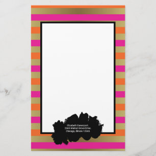 Papeterie Bandes d'or métallique rose, orange et faux