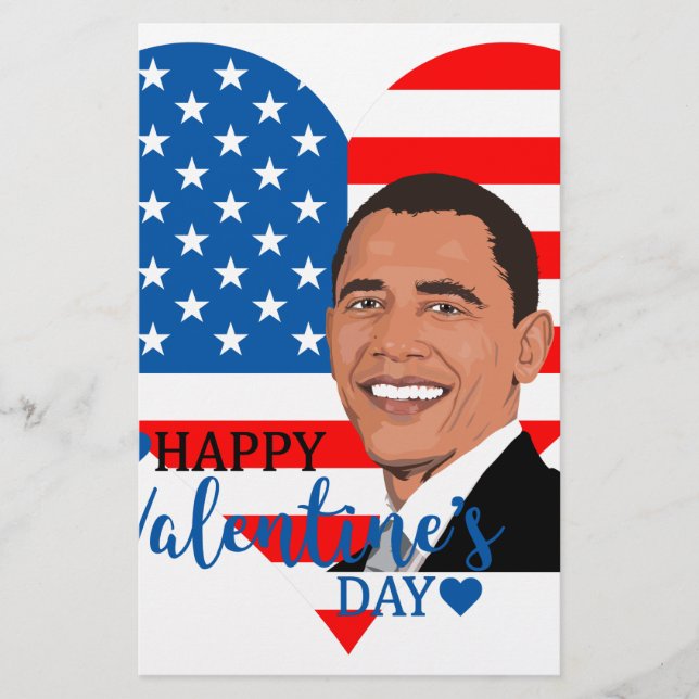 Papeterie barack obama valentine (Devant)