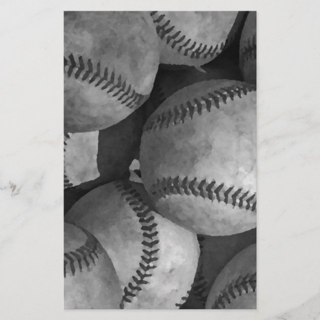 Papeterie Baseball noir et blanc (Devant)
