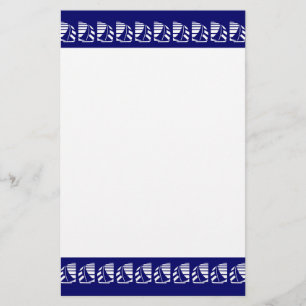 Papeterie Bateaux à voile White Racing sur Blue Stationery