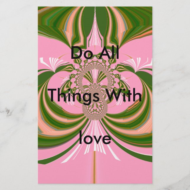 Papeterie Beau bébé rose vert et blanc Kaleidoscope (Devant)