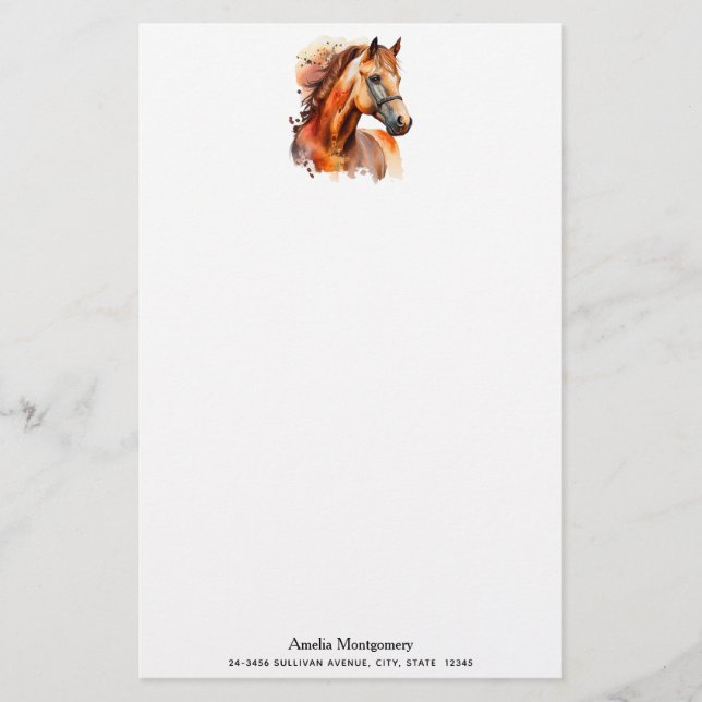 Papeterie Beau Sorrel Horse Portrait (Devant)