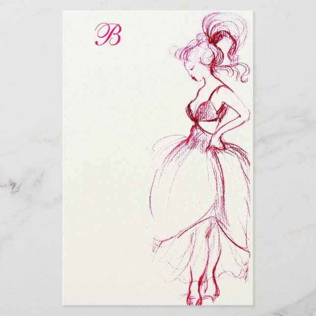PAPETERIE BEAUTÉ EN ROSE MONOGRAMME (Devant)