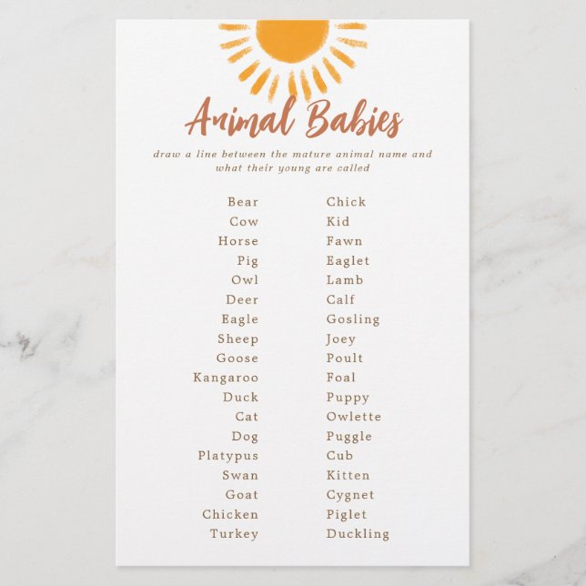 Papeterie Bébés animaux jumelant jeu de douche (Devant)