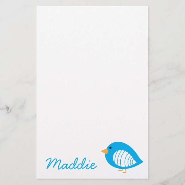 Papeterie Belle illustration d'oiseau coloré (Devant)