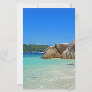 Papeterie Belle mer tropicale avec une plage rocheuse