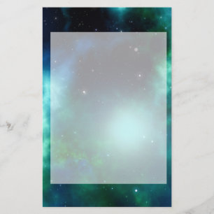 Papeterie Belle Nebula verte remplie d'étoiles