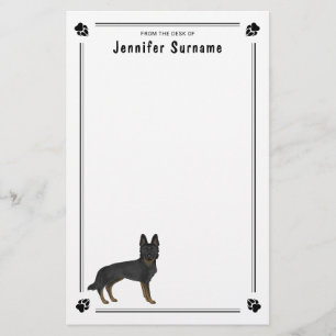 Papeterie Berger Allemand Bi-Noir GSD Chien Avec Texte Perso