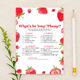 Papeterie Berry fraise dans votre jeu de Baby shower de télé