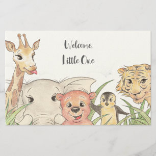 Papeterie Bienvenue Petit(e) Safari Bébé Félicitations